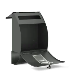 Briefkasten mit Zeitungsfach 40 x 30 cm schwarz