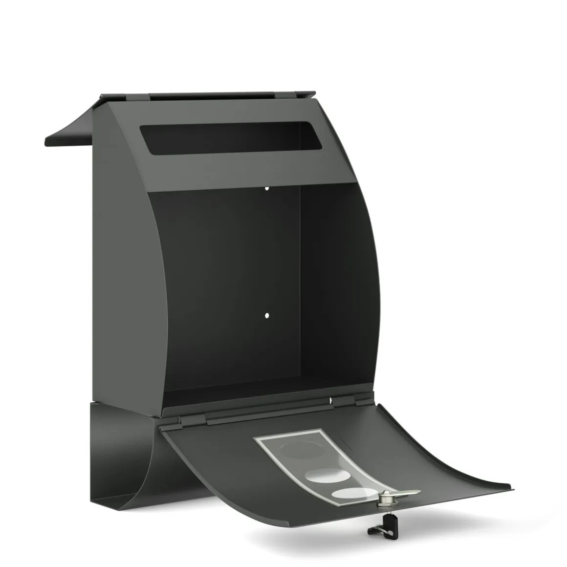 Briefkasten mit Zeitungsfach 40 x 30 cm schwarz
