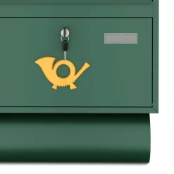 Briefkasten mit Zeitungsfach 43 x 49 cm grün