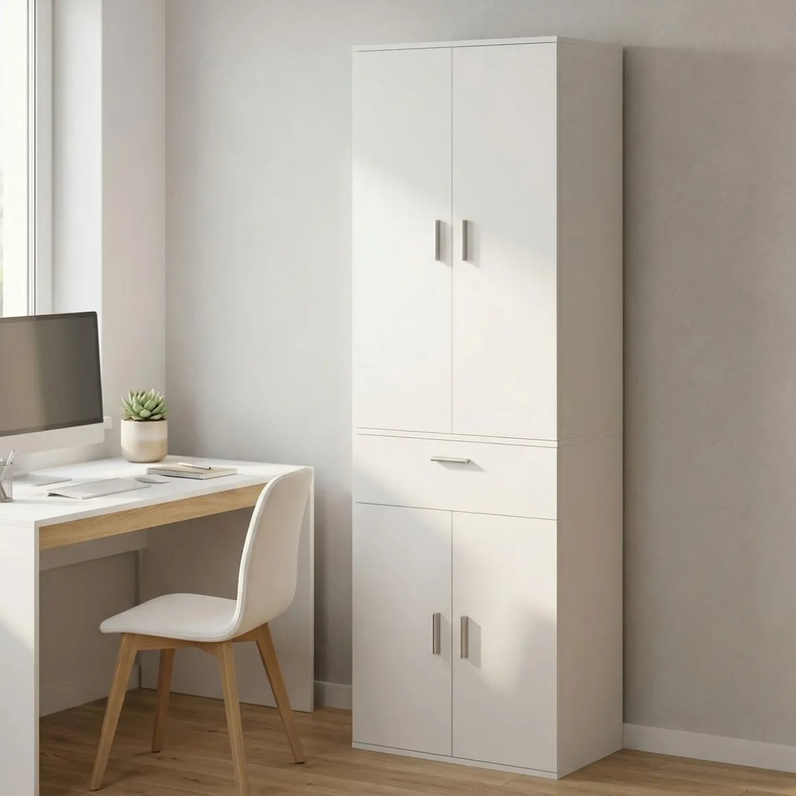 Büroschrank RAKEL 60 x 180 cm weiss