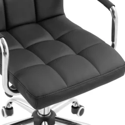 Bürostuhl Leder BENJAMIN schwarz