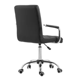 Bürostuhl Leder BENJAMIN schwarz