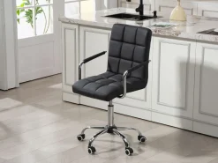 Bürostuhl Leder BENJAMIN schwarz