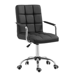 Bürostuhl Leder BENJAMIN schwarz