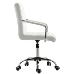 Bürostuhl Leder BENJAMIN weiss