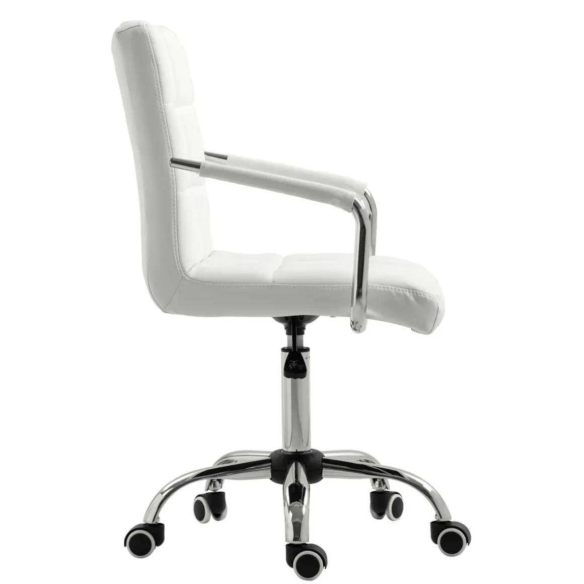 Bürostuhl Leder BENJAMIN weiss