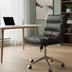 Bürostuhl Leder BILES anthrazit