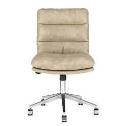 Bürostuhl Leder BILES beige