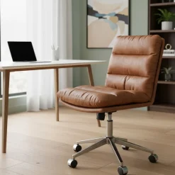 Bürostuhl Leder BILES braun