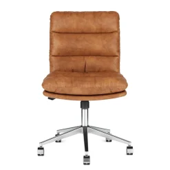 Bürostuhl Leder BILES braun