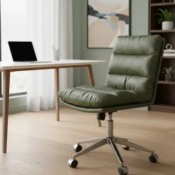 Bürostuhl Leder BILES grün