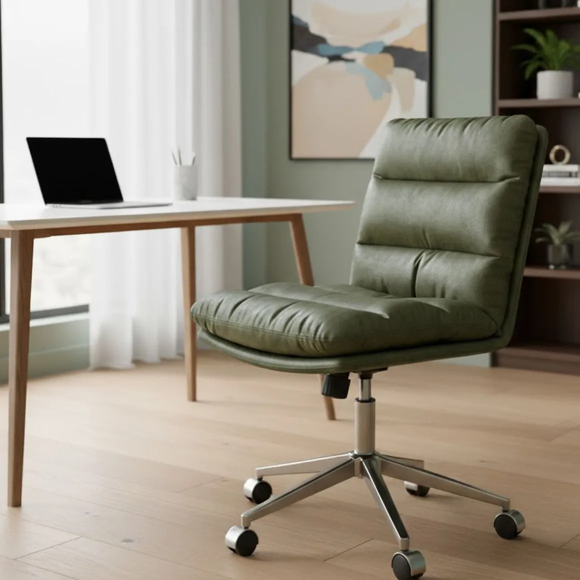 Bürostuhl Leder BILES grün