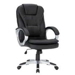 Bürostuhl Leder DORIN schwarz