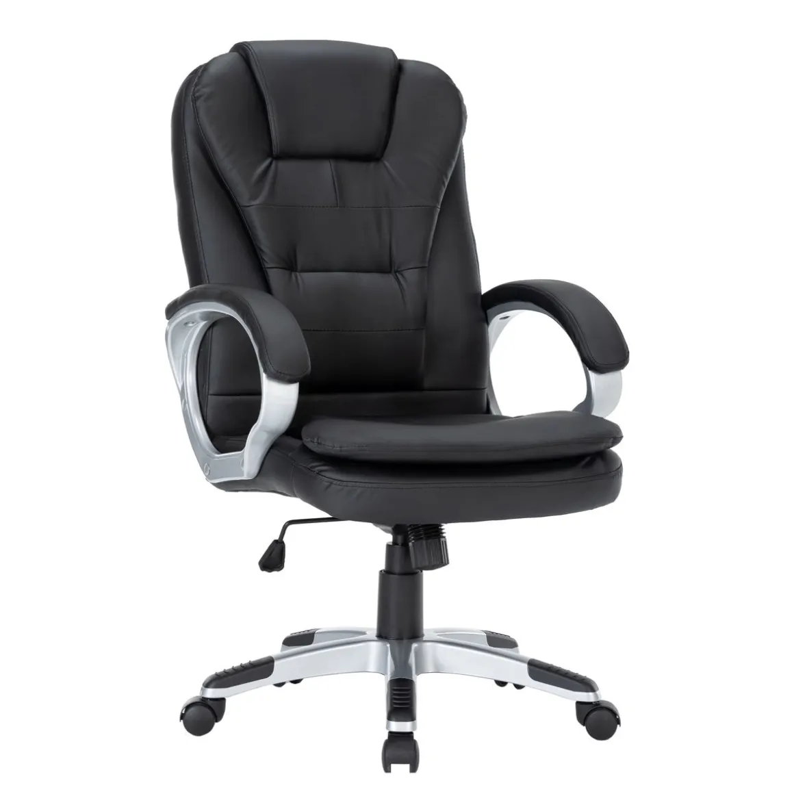 Bürostuhl Leder DORIN schwarz