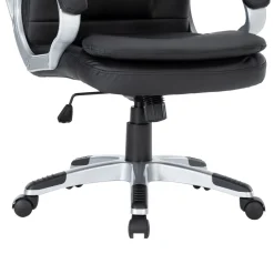 Bürostuhl Leder DORIN schwarz