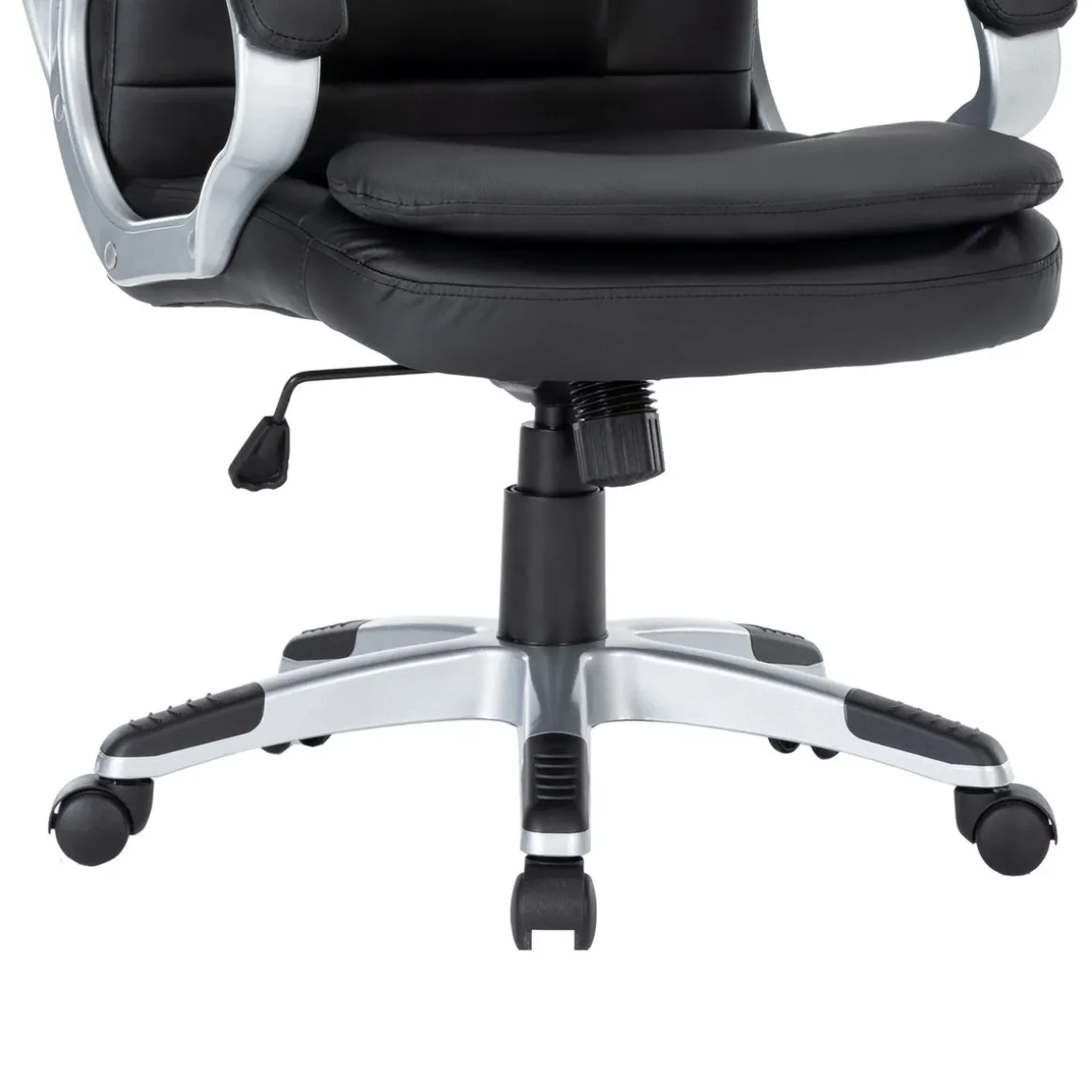 Bürostuhl Leder DORIN schwarz