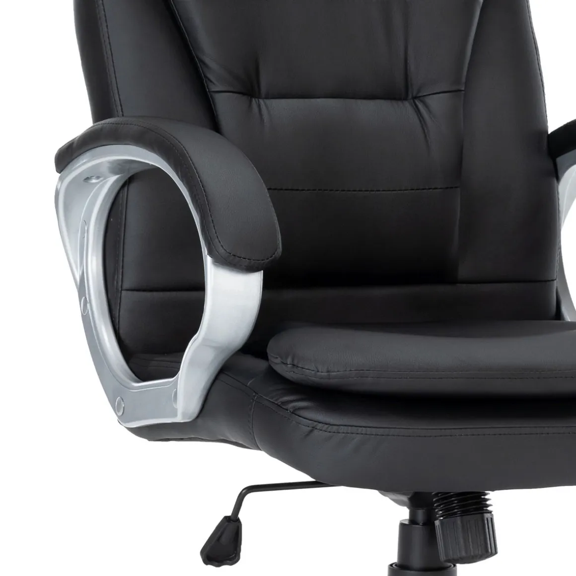 Bürostuhl Leder DORIN schwarz