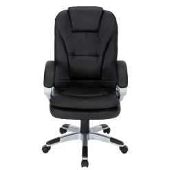 Bürostuhl Leder DORIN schwarz