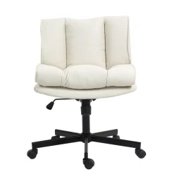 Bürostuhl Leder DUPLANTIS beige