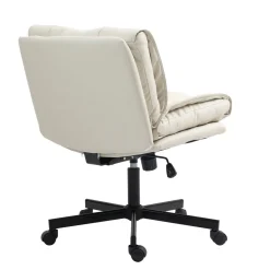 Bürostuhl Leder DUPLANTIS beige