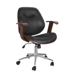 Bürostuhl Leder GATSBY braun/schwarz