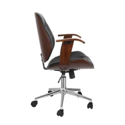 Bürostuhl Leder GATSBY braun/schwarz