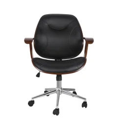 Bürostuhl Leder GATSBY braun/schwarz