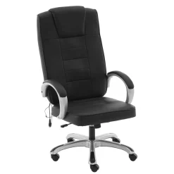 Bürostuhl Leder mit Massagefunktion SORRENTO schwarz