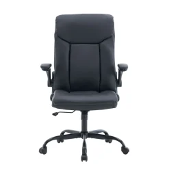 Bürostuhl Leder OPTIMUS schwarz