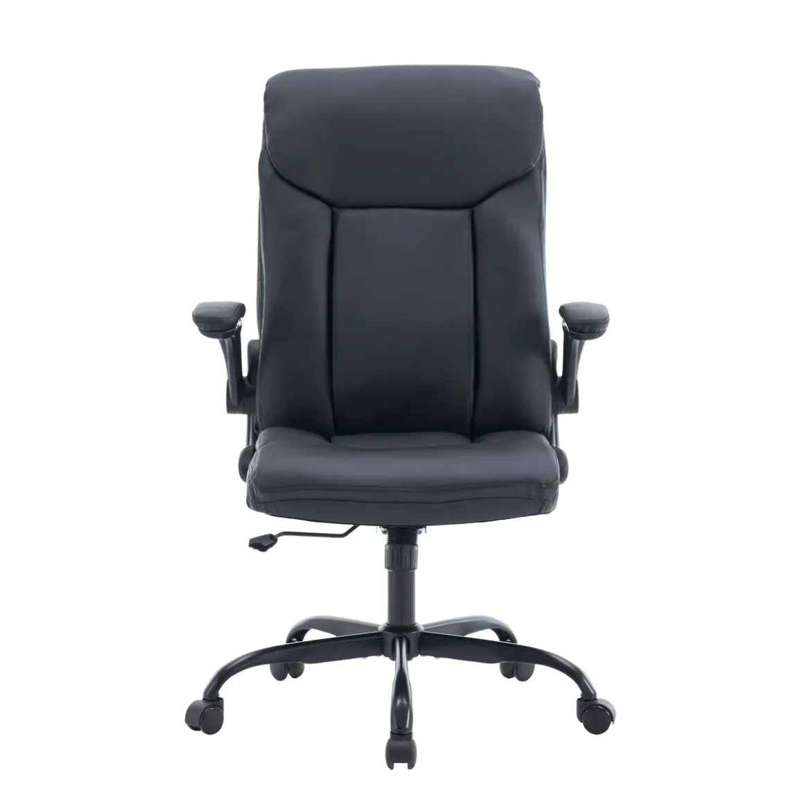 Bürostuhl Leder OPTIMUS schwarz