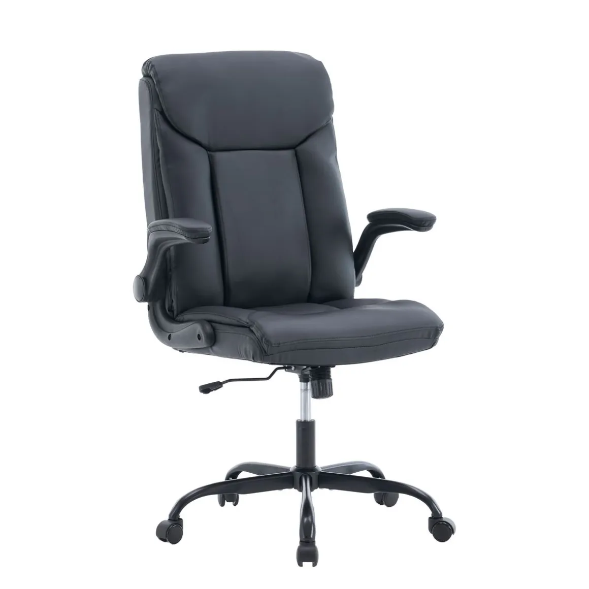 Bürostuhl Leder OPTIMUS schwarz