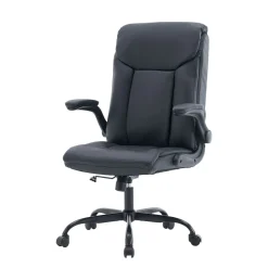 Bürostuhl Leder OPTIMUS schwarz