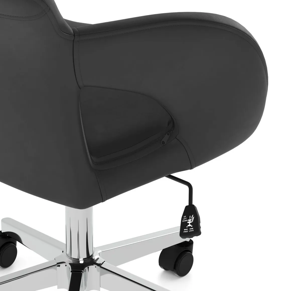 Bürostuhl Leder STELLAN schwarz