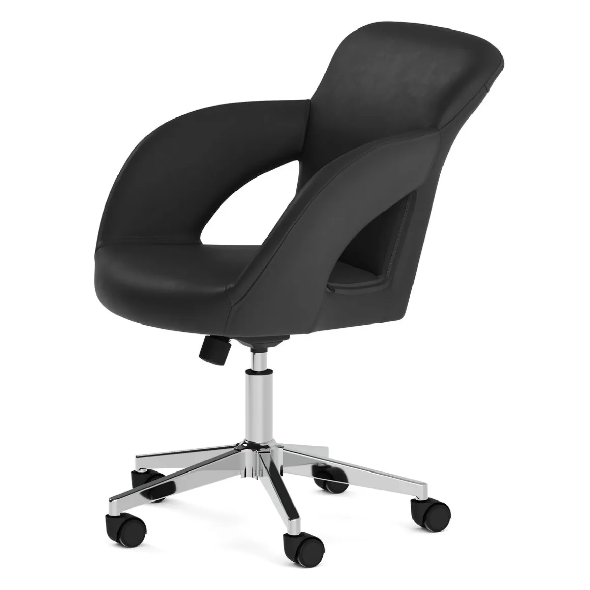 Bürostuhl Leder STELLAN schwarz