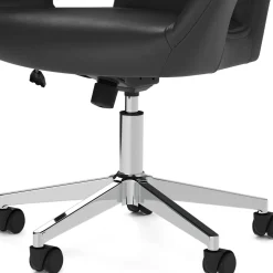 Bürostuhl Leder STELLAN schwarz
