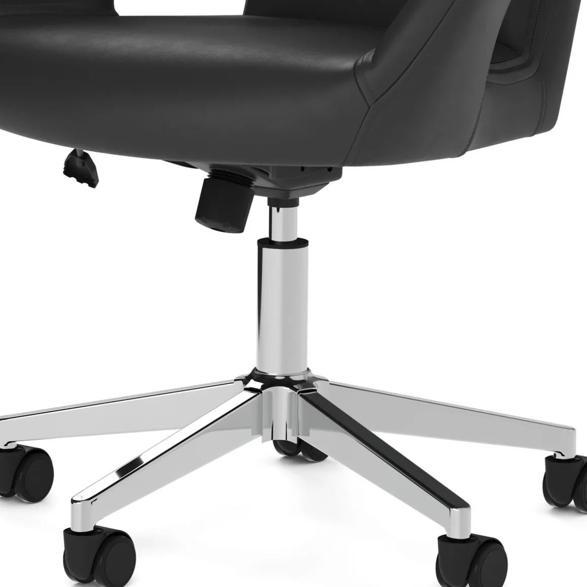 Bürostuhl Leder STELLAN schwarz