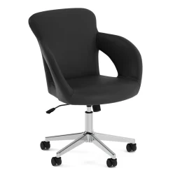 Bürostuhl Leder STELLAN schwarz