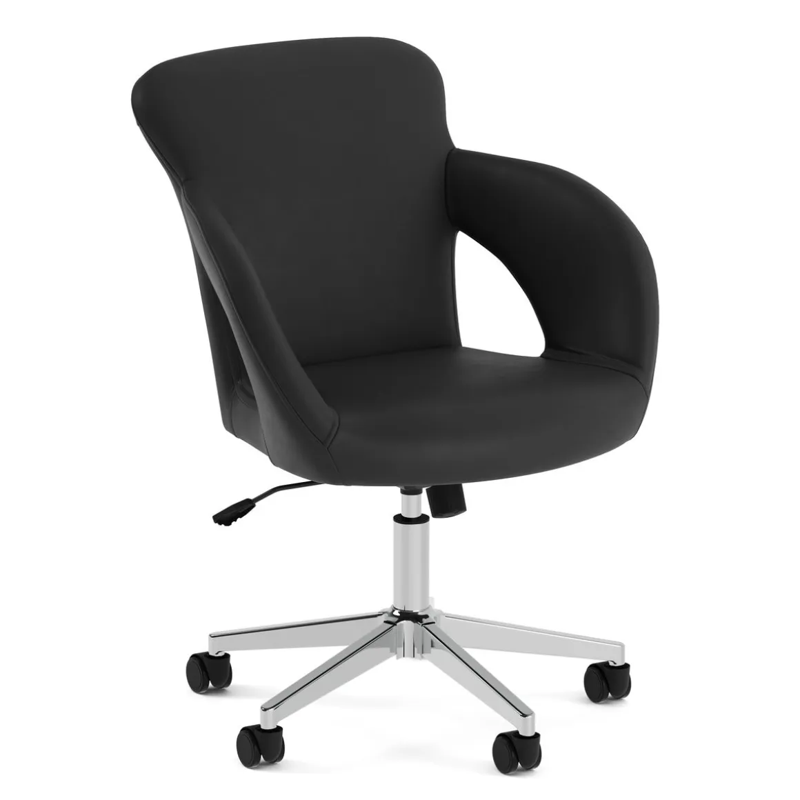 Bürostuhl Leder STELLAN schwarz