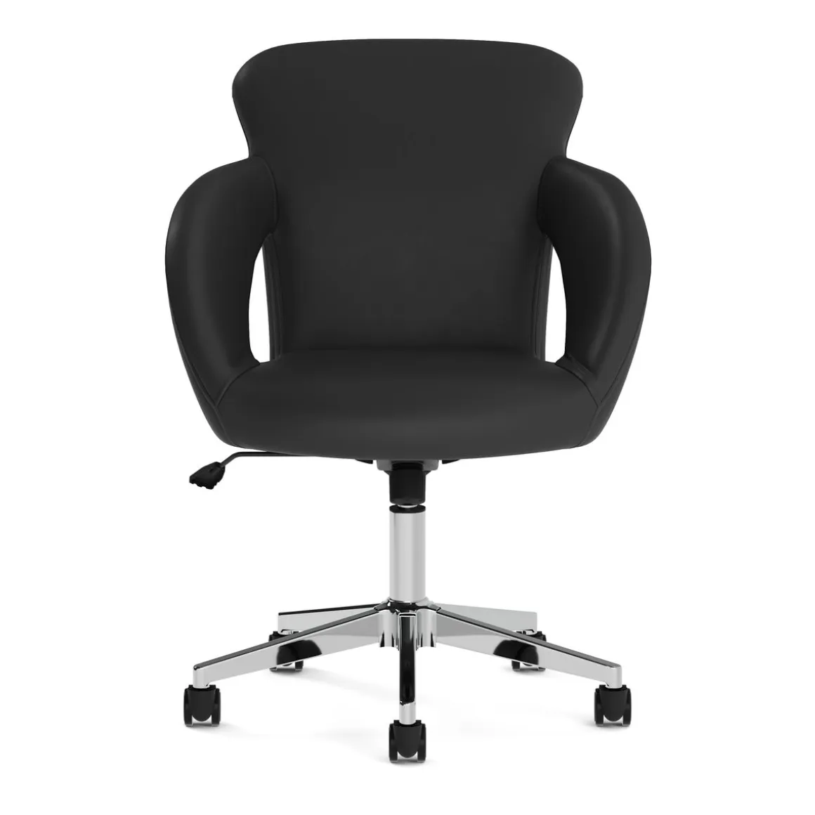 Bürostuhl Leder STELLAN schwarz