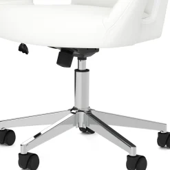 Bürostuhl Leder STELLAN weiss