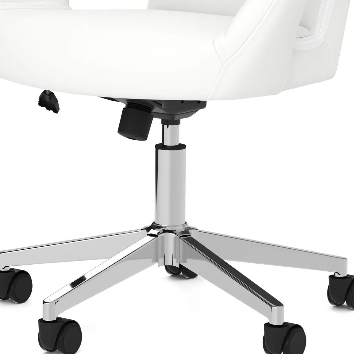 Bürostuhl Leder STELLAN weiss