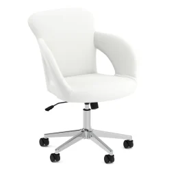 Bürostuhl Leder STELLAN weiss