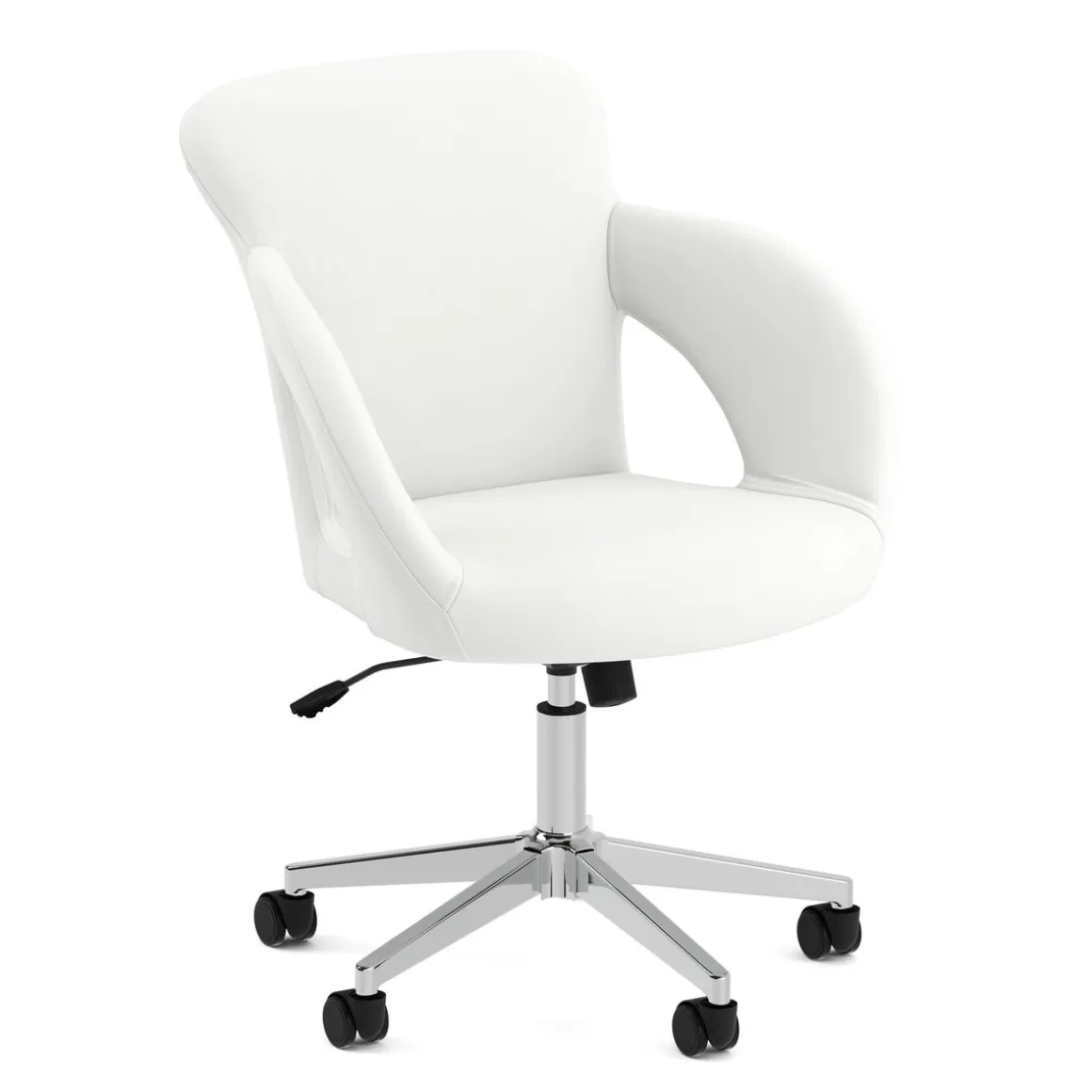 Bürostuhl Leder STELLAN weiss