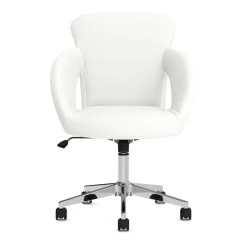Bürostuhl Leder STELLAN weiss