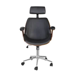 Bürostuhl Leder WINDSOR braun/schwarz