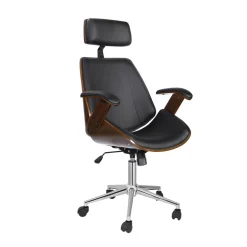 Bürostuhl Leder WINDSOR braun/schwarz