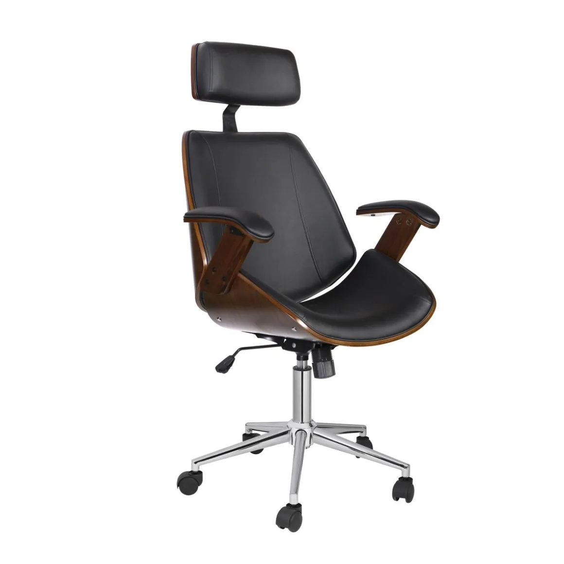 Bürostuhl Leder WINDSOR braun/schwarz