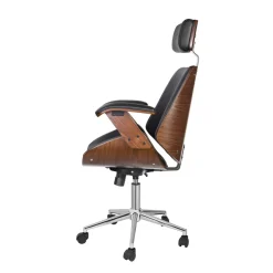 Bürostuhl Leder WINDSOR braun/schwarz