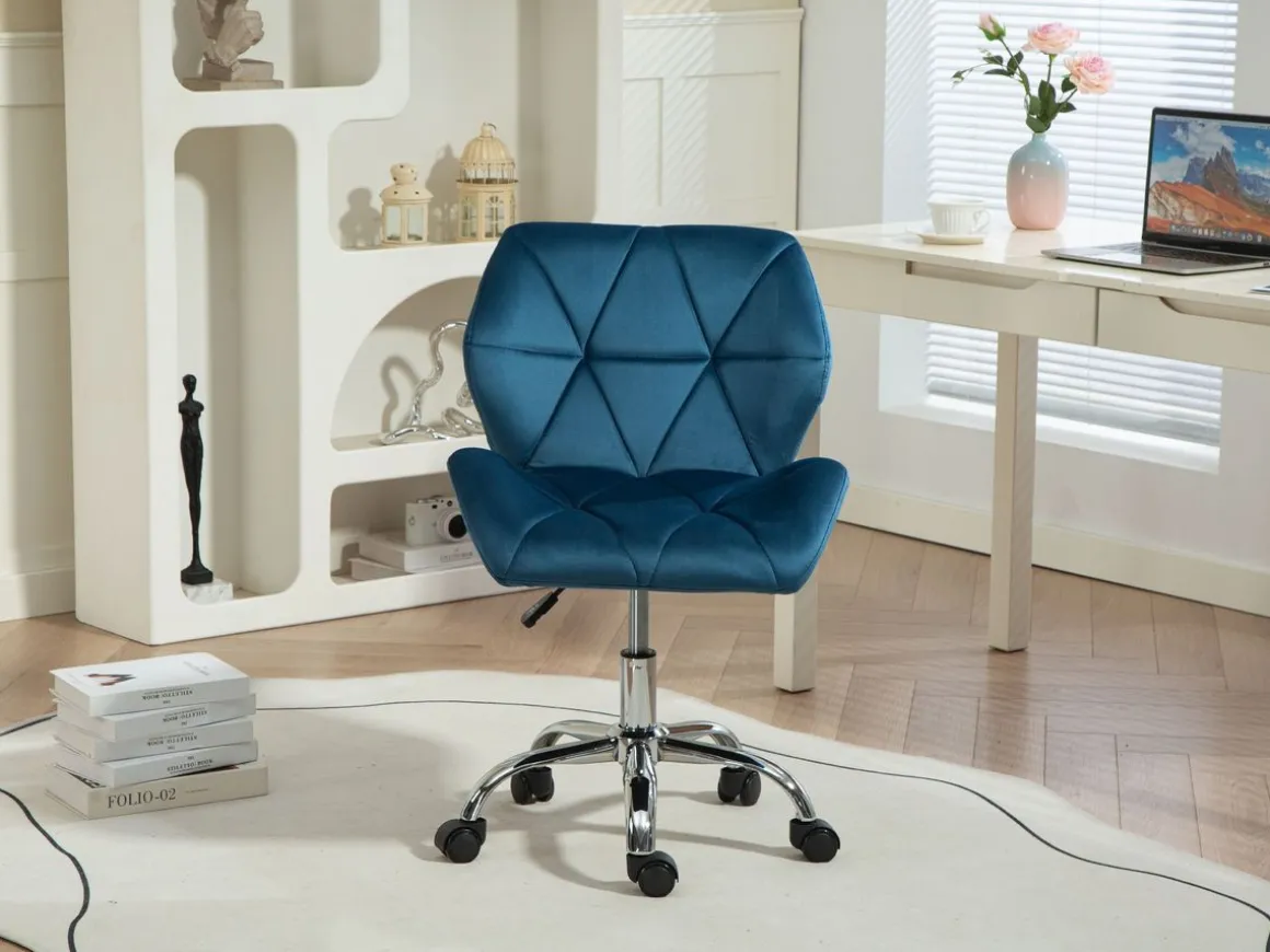 Bürostuhl Samt HEXAGON blau