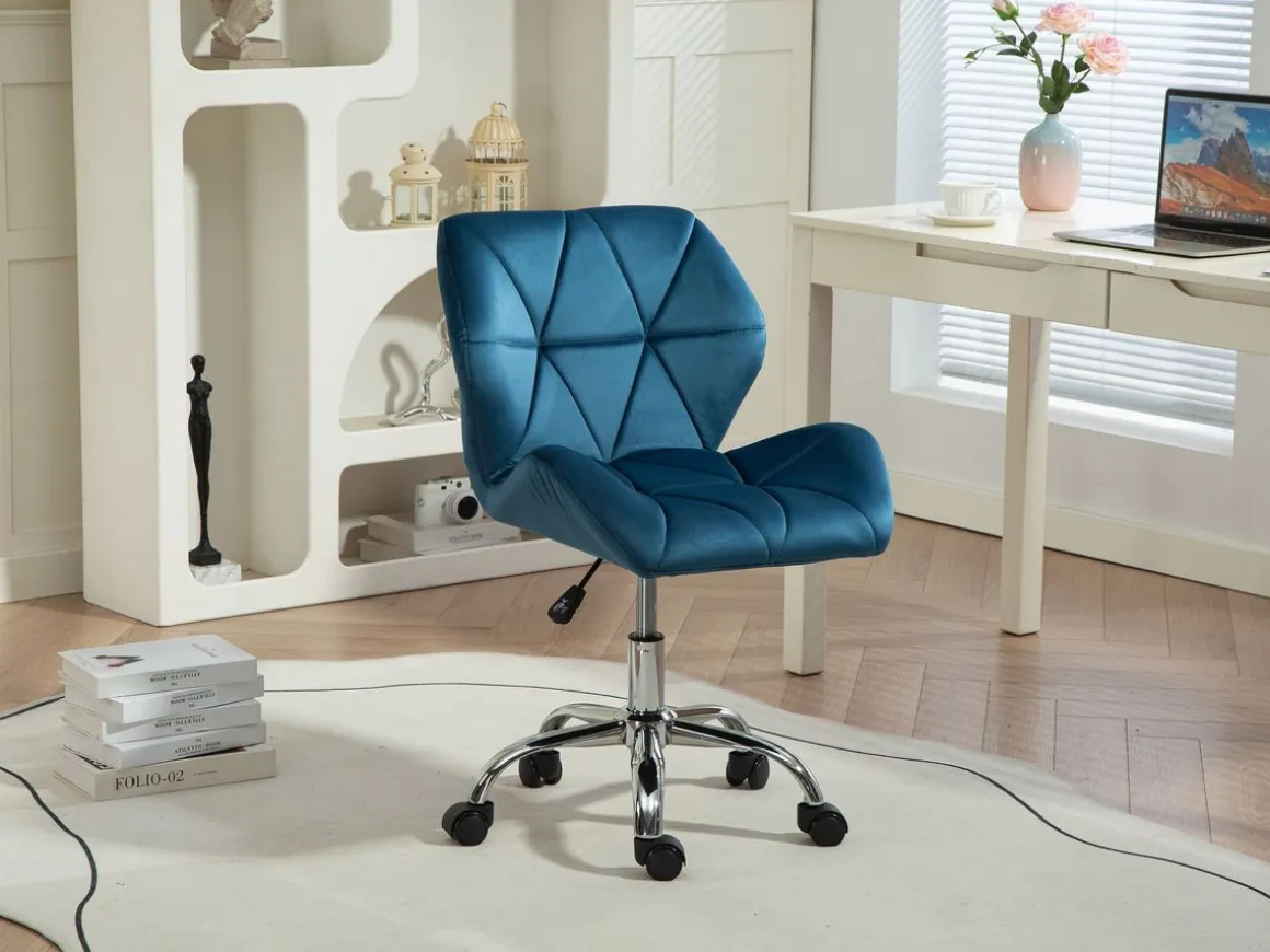 Bürostuhl Samt HEXAGON blau